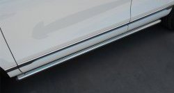 17 799 р. Защита порогов из круглой трубы диаметром 63 мм Russtal Volkswagen Touareg NF рестайлинг (2014-2018)  с доставкой в г. Керчь. Увеличить фотографию 5