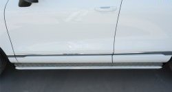 84 999 р. Широкая защита порогов Russtal Volkswagen Touareg NF рестайлинг (2014-2018) (Поверхность листа (вариант 1))  с доставкой в г. Керчь. Увеличить фотографию 3