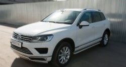 84 999 р. Широкая защита порогов Russtal Volkswagen Touareg NF рестайлинг (2014-2018) (Поверхность листа (вариант 1))  с доставкой в г. Керчь. Увеличить фотографию 4
