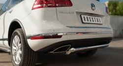 18 299 р. Одинарная защита заднего бампера диаметром 63 мм SLITKOFF Volkswagen Touareg NF рестайлинг (2014-2018)  с доставкой в г. Керчь. Увеличить фотографию 2