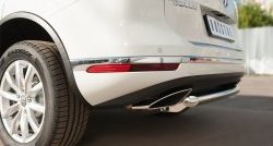 18 299 р. Одинарная защита заднего бампера диаметром 63 мм SLITKOFF Volkswagen Touareg NF рестайлинг (2014-2018)  с доставкой в г. Керчь. Увеличить фотографию 3
