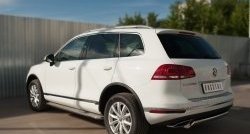 13 999 р. Защита заднего бампера (Ø75x42 мм, нержавейка) Russtal Volkswagen Touareg NF рестайлинг (2014-2018)  с доставкой в г. Керчь. Увеличить фотографию 4