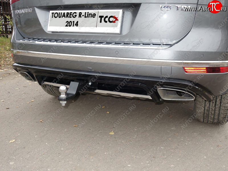20 799 р. Фаркоп (тягово-сцепное устройство) TCC (в т.ч. R-Line)  Volkswagen Touareg  NF (2014-2018) рестайлинг (Оцинкованный, шар E - нержавейка)  с доставкой в г. Керчь