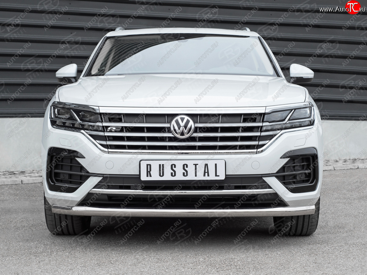 18 699 р. Защита переднего бампера (Ø63 мм, нержавейка, NOT 2.0 TSI) SLITKOFF  Volkswagen Touareg  CR (2018-2025)  с доставкой в г. Керчь