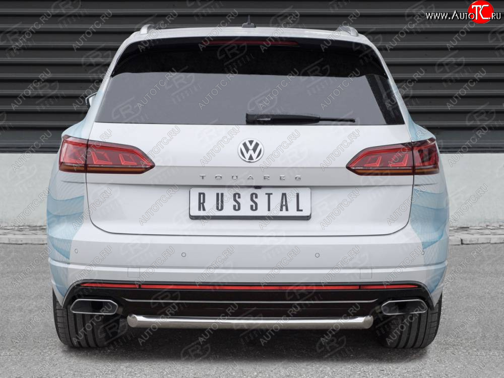 17 999 р. Защита заднего бампера (Ø63 мм, нержавейка) SLITKOFF  Volkswagen Touareg  CR (2018-2025)  с доставкой в г. Керчь