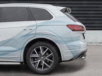 17 999 р. Защита заднего бампера (Ø63 мм, нержавейка) SLITKOFF  Volkswagen Touareg  CR (2018-2025)  с доставкой в г. Керчь. Увеличить фотографию 3