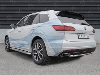 17 999 р. Защита заднего бампера (Ø63 мм, нержавейка) SLITKOFF  Volkswagen Touareg  CR (2018-2025)  с доставкой в г. Керчь. Увеличить фотографию 4