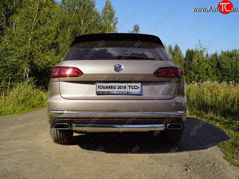 20 699 р. Защита заднего бампера (овальная) ТСС (нержавейка d75х42 мм) Volkswagen Touareg CR (2018-2025)  с доставкой в г. Керчь