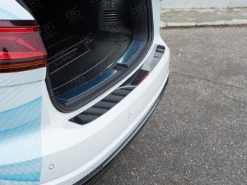 1 999 р. Защитная накладка заднего бампера Russtal Volkswagen Touareg CR (2018-2025) (нержавейка полированная)  с доставкой в г. Керчь. Увеличить фотографию 3