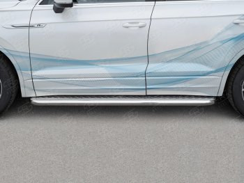 30 799 р. Пороги SLITKOFF d63 с листом  Volkswagen Touareg  CR (2018-2025) (лист алюминий, проф. сталь)  с доставкой в г. Керчь. Увеличить фотографию 2