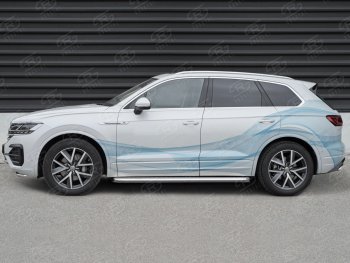 30 799 р. Пороги SLITKOFF d63 с листом  Volkswagen Touareg  CR (2018-2025) (лист алюминий, проф. сталь)  с доставкой в г. Керчь. Увеличить фотографию 3