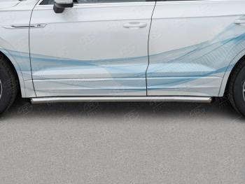20 999 р. Защита порогов (Ø63 мм) SLITKOFF  Volkswagen Touareg  CR (2018-2025) (торцы со скосами 45°, полированная нержавейка)  с доставкой в г. Керчь. Увеличить фотографию 2