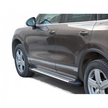 Порожки для ног Бумер (алюминий) Volkswagen Touareg NF дорестайлинг (2010-2014)