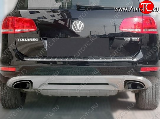22 499 р. Накладка на задний бампер CT v2 Volkswagen Touareg NF дорестайлинг (2010-2014) (Неокрашенная)  с доставкой в г. Керчь