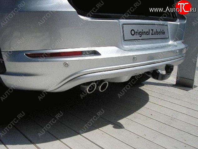 21 599 р. Накладка на задний бампер CT Volkswagen Touareg NF дорестайлинг (2010-2014) (Неокрашенная)  с доставкой в г. Керчь