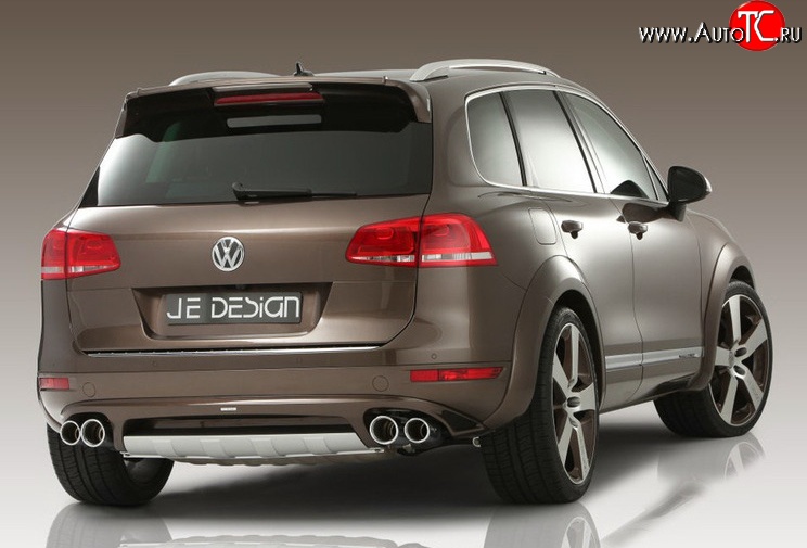 23 049 р. Накладка Je Design на задний бампер 7P Volkswagen Touareg NF дорестайлинг (2010-2014) (Комплект накладок, Неокрашенная)  с доставкой в г. Керчь