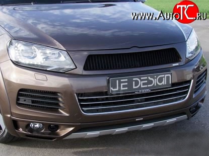 8 149 р. Решётка радиатора Je Design 7P Volkswagen Touareg NF дорестайлинг (2010-2014) (Неокрашенная)  с доставкой в г. Керчь