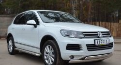 16 849 р. Защита переднего бампера (2 трубыØ75х42 мм, нержавейка) Russtal Volkswagen Touareg NF дорестайлинг (2010-2014)  с доставкой в г. Керчь. Увеличить фотографию 4