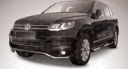 Защита переднего бампера из фигурной трубы диаметром 57 мм Slitkoff Volkswagen Touareg  NF (2010-2014) дорестайлинг