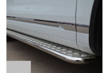 22 999 р. Широкая защита порогов с трубой d42 мм SLITKOFF v2 Volkswagen Touareg NF дорестайлинг (2010-2014)  с доставкой в г. Керчь. Увеличить фотографию 2