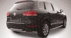 Двойная защита заднего бампера из труб диаметрами по 57 мм Slitkoff Volkswagen Touareg  NF (2010-2014) дорестайлинг