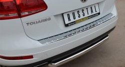 15 249 р. Одинарная защита заднего бампера из трубы диаметром 63 мм SLITKOFF  Volkswagen Touareg  NF (2010-2014) дорестайлинг  с доставкой в г. Керчь. Увеличить фотографию 2