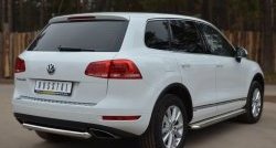 15 249 р. Одинарная защита заднего бампера из трубы диаметром 63 мм SLITKOFF  Volkswagen Touareg  NF (2010-2014) дорестайлинг  с доставкой в г. Керчь. Увеличить фотографию 4