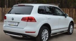 15 549 р. Одинарная защита заднего бампера из трубы диаметром 76 мм SLITKOFF  Volkswagen Touareg  NF (2010-2014) дорестайлинг  с доставкой в г. Керчь. Увеличить фотографию 4