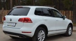 11 599 р. Защита заднего бампера (Ø75x42 мм, нержавейка) Russtal Volkswagen Touareg NF дорестайлинг (2010-2014)  с доставкой в г. Керчь. Увеличить фотографию 4