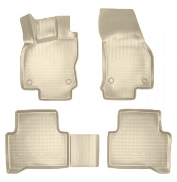 Коврики салонные Noplast (3D) Volkswagen Touran  2T (2015-2025) дорестайлинг минивэн (Бежевые)