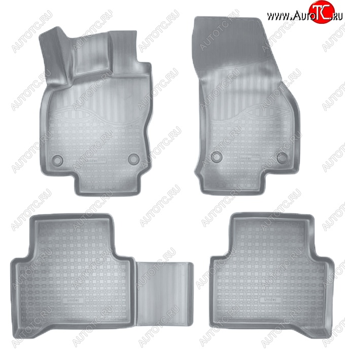 3 069 р. Коврики салонные Noplast (3D)  Volkswagen Touran  2T (2015-2025) дорестайлинг минивэн (Серые)  с доставкой в г. Керчь