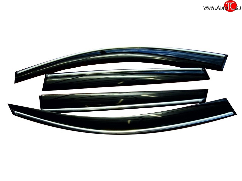 2 199 р. Комплект дефлекторов окон SkyLine (хром молдинг) Volvo S60 FS седан дорестайлинг (2010-2013)  с доставкой в г. Керчь