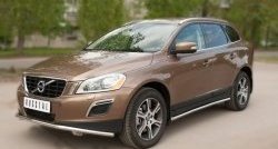 14 399 р. Защита порогов из круглой трубы диаметром 42 мм SLITKOFF  Volvo XC60 (2008-2013)  дорестайлинг  с доставкой в г. Керчь. Увеличить фотографию 2
