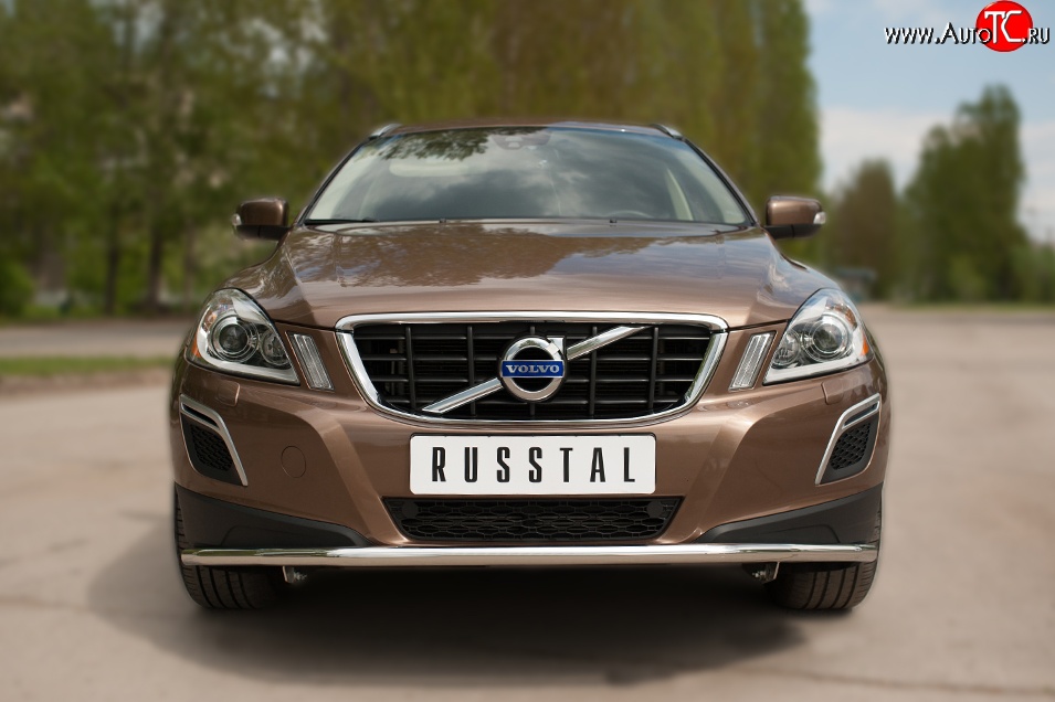 15 249 р. Одинарная защита переднего бампера диаметром 42 мм SLITKOFF  Volvo XC60 (2008-2013)  дорестайлинг  с доставкой в г. Керчь