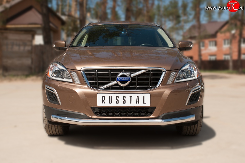 16 499 р. Одинарная защита переднего бампера диаметром 63 мм SLITKOFF  Volvo XC60 (2008-2013)  дорестайлинг  с доставкой в г. Керчь