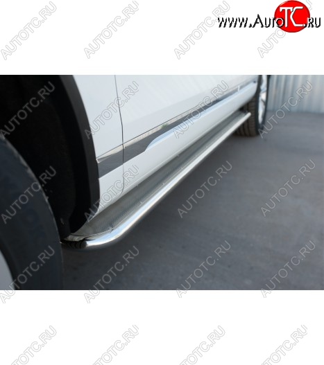 35 549 р. Широкая защита порогов с трубой d42 мм SLITKOFF v3 Volvo XC60  рестайлинг (2013-2017)  с доставкой в г. Керчь