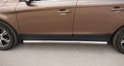 70 999 р. Защита порогов из круглой трубы диаметром 63 мм Russtal Volvo XC60  рестайлинг (2013-2017) (Защита порогов с со скосами на торцах (вариант 1))  с доставкой в г. Керчь. Увеличить фотографию 10