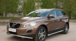 70 999 р. Защита порогов из круглой трубы диаметром 63 мм Russtal Volvo XC60  рестайлинг (2013-2017) (Защита порогов с со скосами на торцах (вариант 1))  с доставкой в г. Керчь. Увеличить фотографию 2