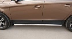 70 999 р. Защита порогов из круглой трубы диаметром 63 мм Russtal Volvo XC60  рестайлинг (2013-2017) (Защита порогов с со скосами на торцах (вариант 1))  с доставкой в г. Керчь. Увеличить фотографию 3