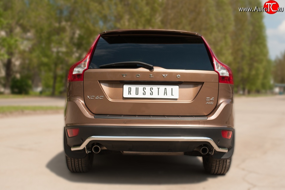 15 999 р. Защита заднего бампера (Ø63 мм волна, нержавейка) SLITKOFF Volvo XC60  дорестайлинг (2008-2013)  с доставкой в г. Керчь