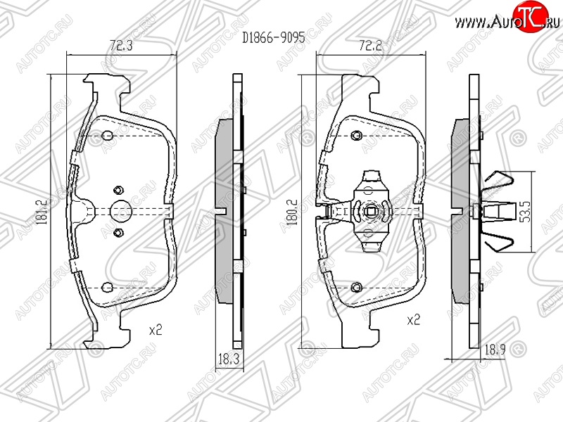 1 329 р. Колодки тормозные SAT (передние)  Volvo XC60 (2008-2022)  дорестайлинг,  рестайлинг  с доставкой в г. Керчь
