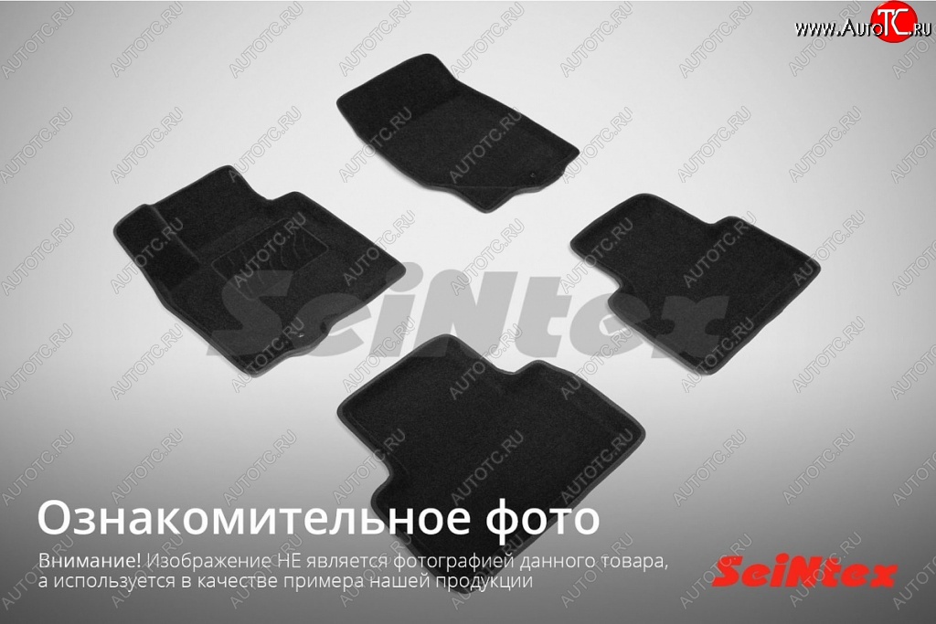 5 699 р. Износостойкие коврики в салон SeiNtex Premium 3D 4 шт. (ворсовые, черные) Volvo XC70 дорестайлинг (2007-2013)  с доставкой в г. Керчь