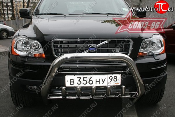 28 169 р. Защита переднего бампера Souz-96 (d76) Volvo XC90 C 1-ый рестайлинг (2006-2009)  с доставкой в г. Керчь