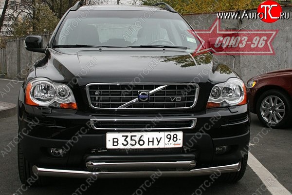 16 379 р. Защита переднего бампера двойная Souz-96 (d76/60) Volvo XC90 C 1-ый рестайлинг (2006-2009)  с доставкой в г. Керчь