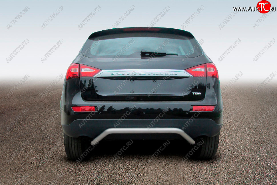 7 999 р. Защита заднего бампера Slitkoff (d57, скоба) Zotye T600 (2014-2021) (Сталь полимерным покрытием в цвет: серебристый)  с доставкой в г. Керчь