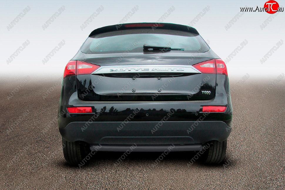 8 899 р. Защита заднего бампера Slitkoff (Ø57 мм, радиусная)  Zotye T600 (2014-2021) (Сталь с полимерным покрытием в цвет: черный )  с доставкой в г. Керчь